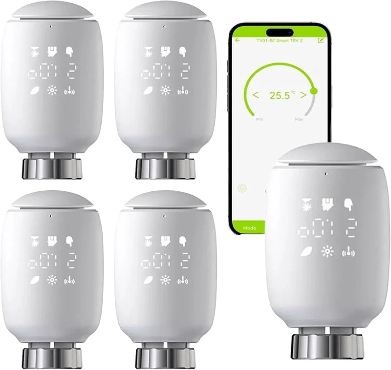 Smart Heizkörperthermostat, Smart Heizungsthermostat mit App-Funktion, Zigbee-Smart-Home Thermostat, WLAN Heizungsthermostat, Sprachsteuerung, geräuscharm, Frostschutz und Kindersicherung — Heizung Warmepumpe