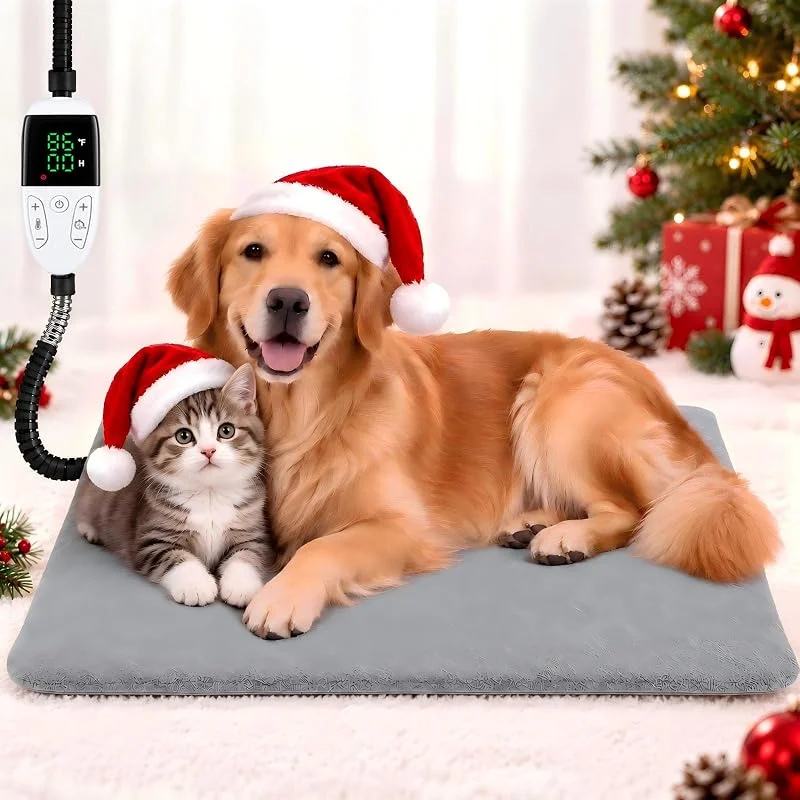 Heizkissen für Katzen & Hunde, 90x60cm Heizmatte Katze mit Beißfestem Kabel — Heizung Warmepumpe