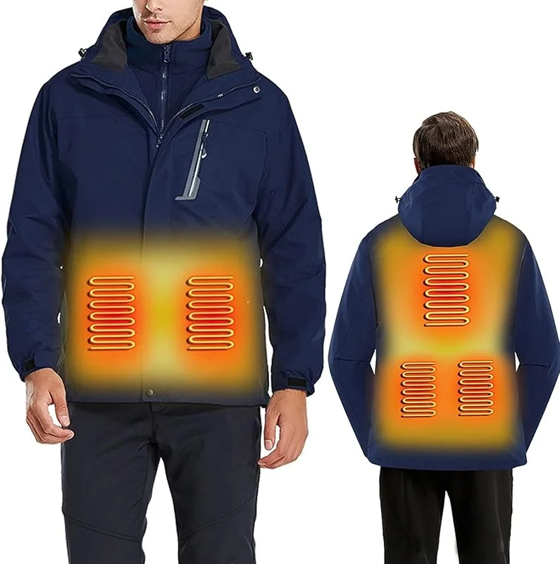 Smart Electric Heizmantel for Männer Leichte wiederaufladbare beheizbare Softshelljacke (Batterie Nicht enthalten) (Color : Blue, Size : S-Small) — Heizkleidung