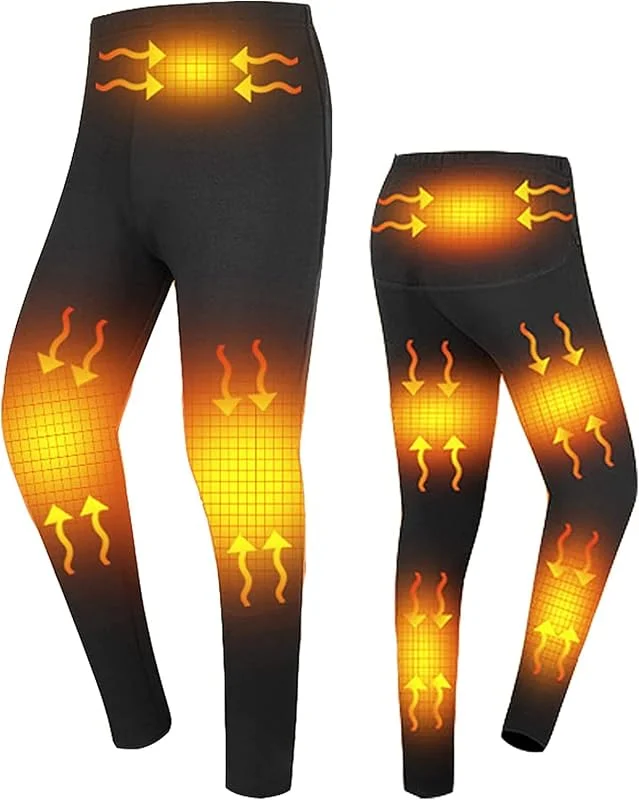 scosao Beheizte Hose Thermo-Unterwäsche für Männer und Frauen, USB Electric Beheizbare Legginghose Winter Wärmende Baselayer für Camping-Skiangeln bei kaltem Wetter — Heizkleidung