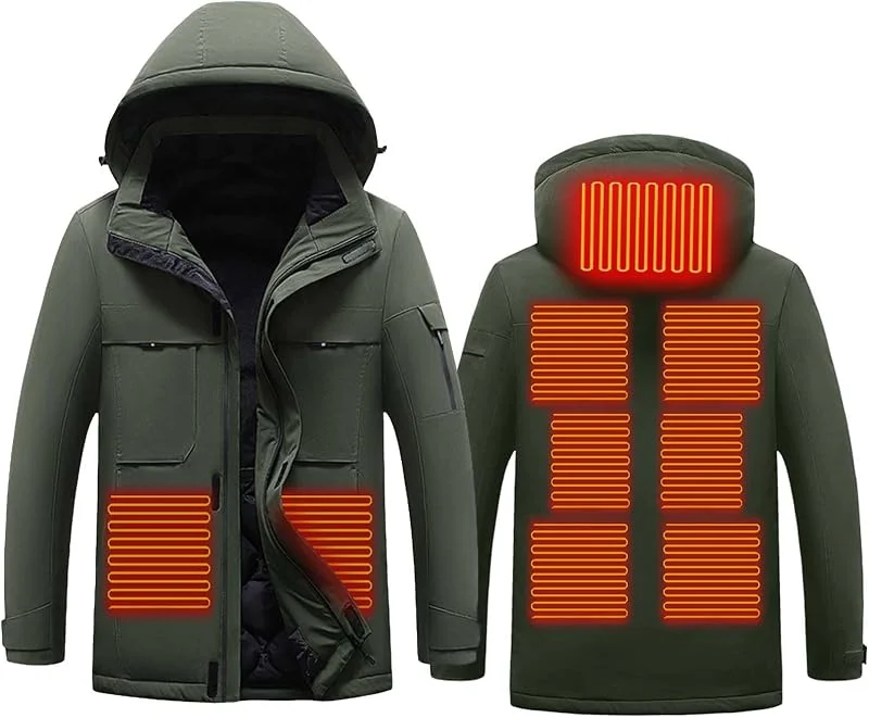 AEGJEGVD Beheizbare Regenmantel Damen Herren Beheizbare Hoodie Langarm Baumwolle Beheizte Kapuzenpullover mit 2 Temperaturstufen 9 Heizzonen Beheizbare Sweatershirt mit Kapuze Erwachsene Bluse Tops — Heizkleidung