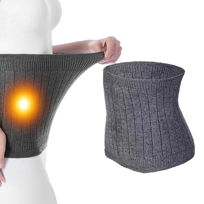 Damen Nierenwärmer Winter Kaschmir Rückenwärmer Elastische Taille Wärmer Leibwärmer Nierenstulpen Hüftwärmer Bauchwärmer für Rücken Lendenwirbelsäule und Menstruationsschmerzen Relief (Dunkelgrau) — Heizkleidung
