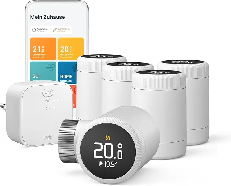 tado° Starter Kit X – 5er Pack mit Bridge X — Heizung Warmepumpe
