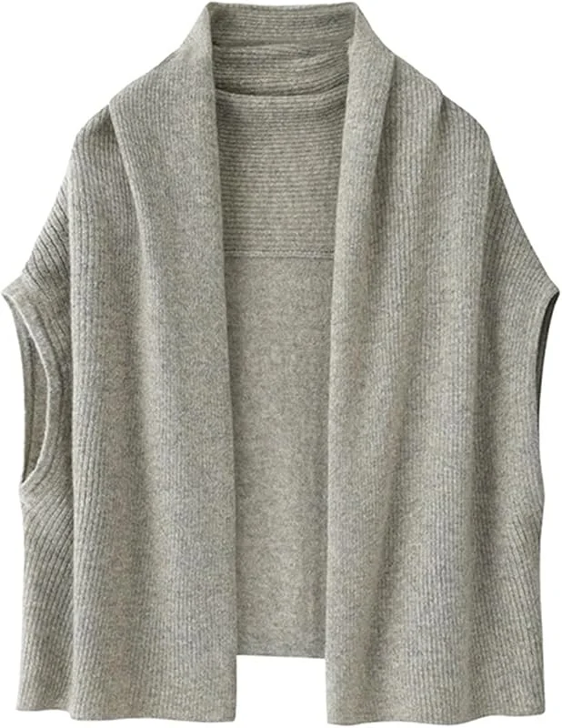 Schal Modischer, ärmelloser Kaschmir-Strickschal – stilvolle und elegante, locker sitzende Oberbekleidung — Heizkleidung