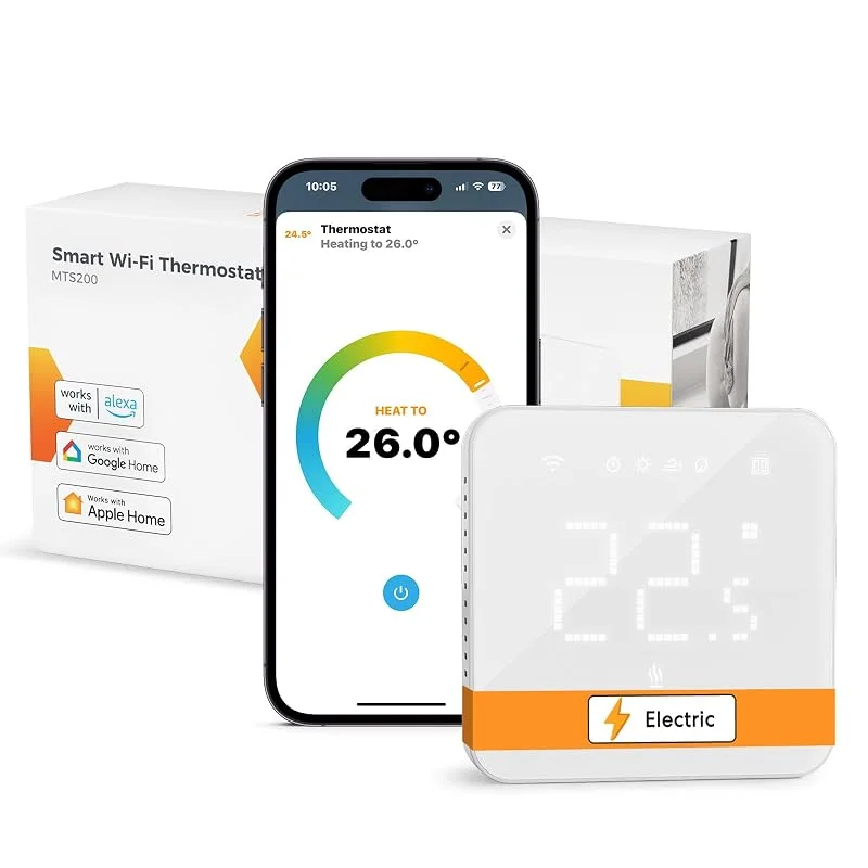 Refoss Smart Thermostat Elektrische Fußbodenheizung, WLAN Raumthermostat mit HomeKit, Alexa und Google, Digitaler Thermostat Heizung für Badezimmer und Wohnzimmer, Präzise Temperaturregelung — Heizung Warmepumpe