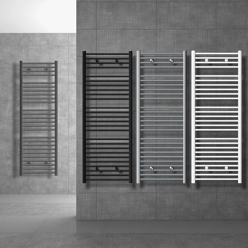 LuxeBath Elektrischer Badheizkörper Sahara 400x800 mm Weiß gerade Seitenanschluss & Heizstab 300W mit Thermostat & Digitalanzeige, Handtuchheizkörper mit Heizpatrone, Handtuchwärmer Handtuchtrockner — Heizung Warmepumpe