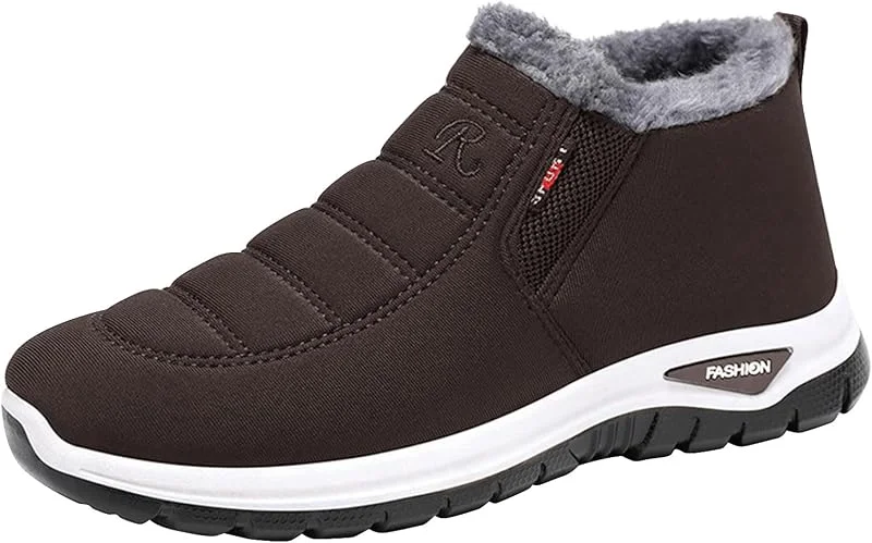 Schuhe für Damen und Herren, Baumwolle, gefüttert, rutschfest, Schneestiefel, Plüsch, Winter, warm, Wandern, kurze Stiefel, bequem, leicht, Kaffee 1, 40 EU — Heizkleidung