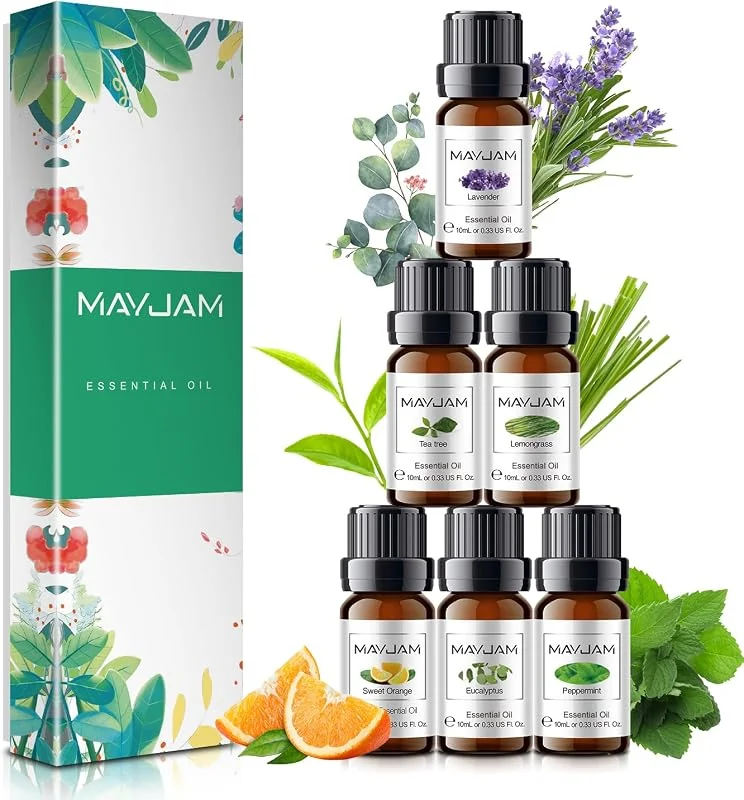 MAYJAM Ätherische Öle Set 6 x 10ml, Duftöle Set für Diffuser Aromatherapie — Luftbefeuchter