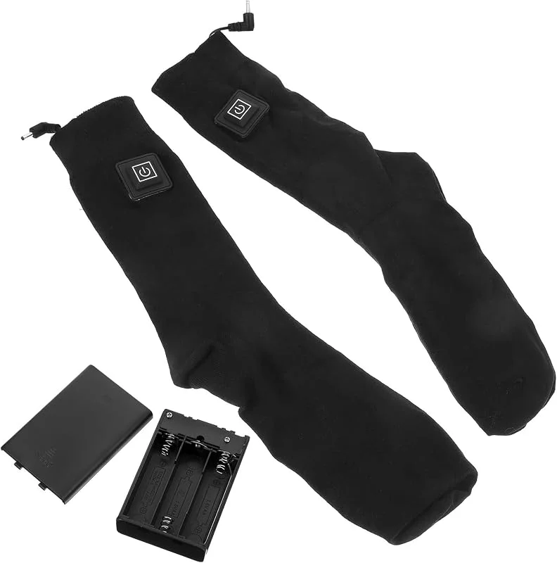 Elektrische Heizsocken mit Batteriefach, Doppellagig aus Baumwolle — Heizkleidung