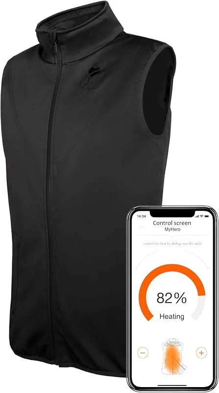 Vulpés Ganymed - intelligente beheizbare Unterziehweste, Steuerbar per Smartphone, Graphen Technologie, Designed und Entwickelt in Deutschland, Ohne PowerBank — Heizkleidung