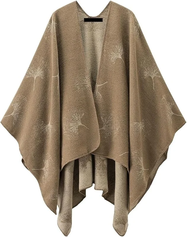 Schal Retro-Jacquard-Strickjacke for Damen, Ethno-Stil, Reise-Oberbekleidung, Umhang und Schal — Heizkleidung