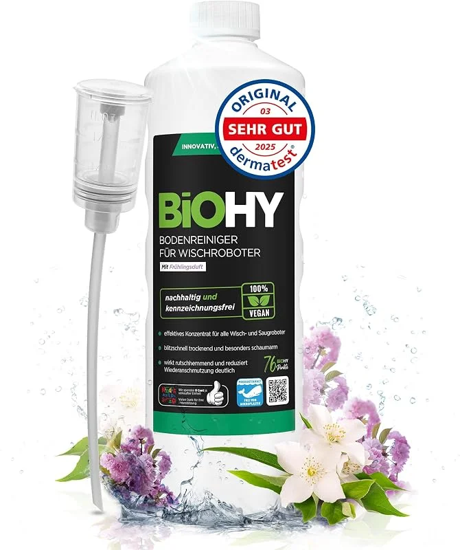 BiOHY Bodenreiniger Wischroboter Frühlingsduft (1l Flasche) mit Dosierer — Heizung Warmepumpe