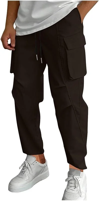 Cargohose Herren Relaxed Fit Baumwolle Wanderhose Casual Arbeitshosen Männer Outdoor Militär Taktische Hosen Mit Multi Taschen Leicht Trekkinghose Mit Kordelzug Elastischer Bund — Heizkleidung